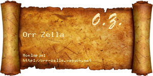 Orr Zella névjegykártya